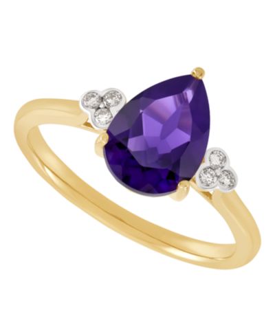 Macy's Amethyst (1-1/2 ct. t.w.) & Diamond Accent Ring in 14k Yellow Gold (Also Available in Multi-Stones)