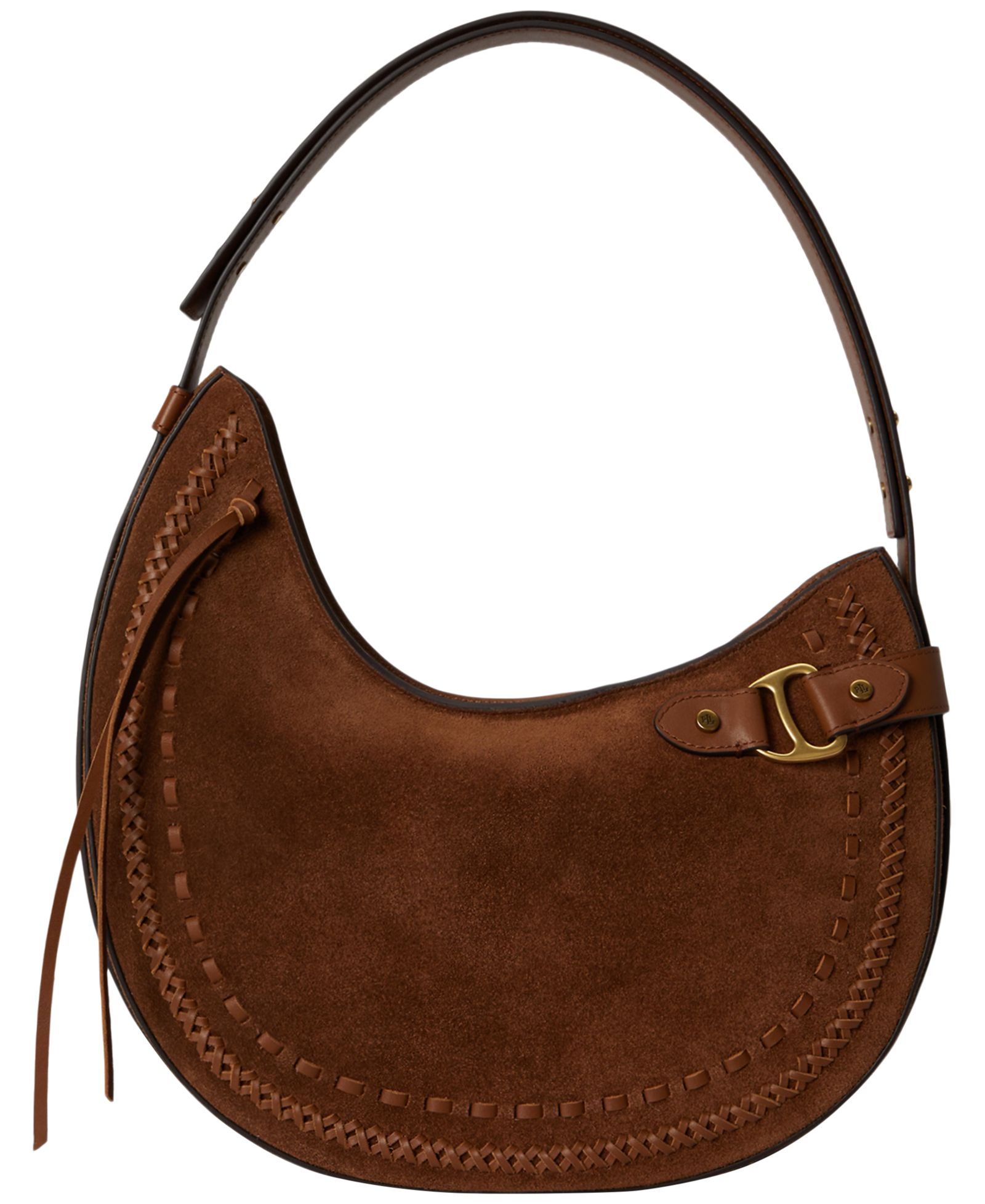 Lauren Ralph Lauren Tasha Whipstitched Suede Large Shoulder Bag