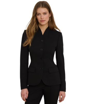 Lauren Ralph Lauren Women's Stretch Lightweight Curved Stand Collar Blazer