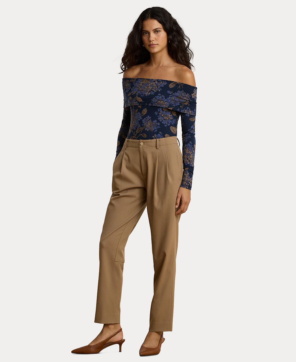 Lauren Ralph Lauren Women's High-Rise Pleated Bi-Stretch Twill Jodhpur Pants