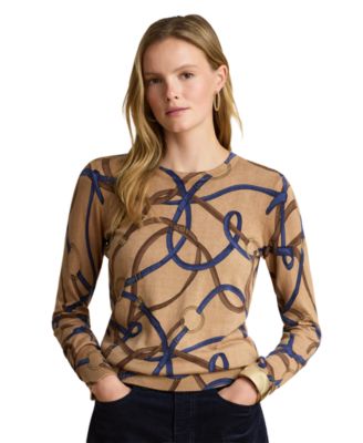 Женский хлопково-модальный свитер Lauren Ralph Lauren Belting-Print