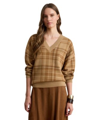 Женский джемпер Lauren Ralph Lauren в клетку V-Neck