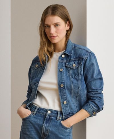Lauren Ralph Lauren Women's Buttoned Placket Denim Trucker Jacket
