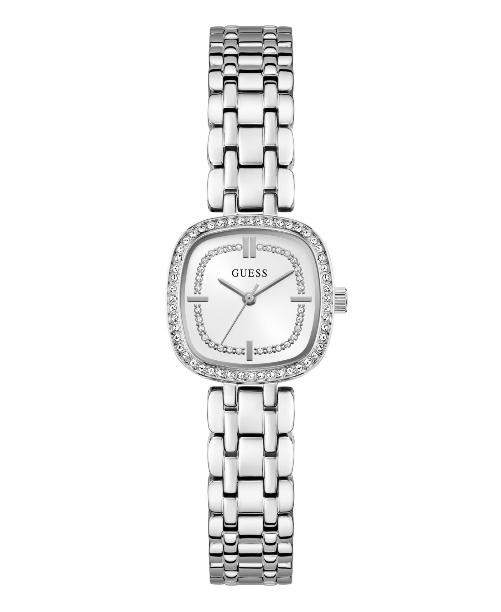 GUESS Женские Quartz Silver-Tone Stainless Steel Analog Watch, 25mm