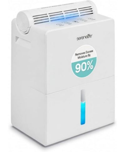 SereneLife 91oz Dehumidifier for Home – Covers Up to 1200 Sq Ft, Timer, Sleep Mode, Humidity Control, Includes Removable Closet Dehumidifier