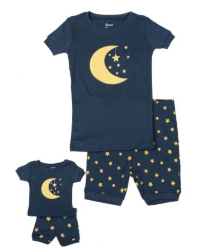 Пижама Leveret Toddler Girls Matching Doll Snug-Fit Cotton Short Sleeve