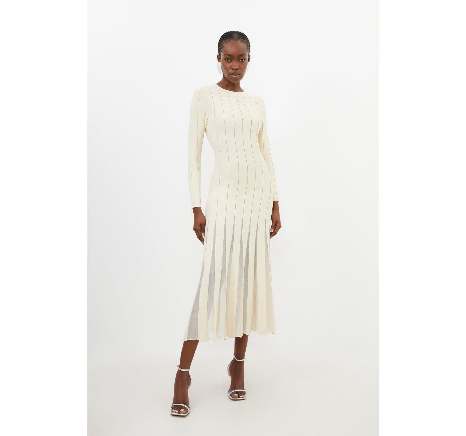 Karen Millen Women's Filament Full Skirt Knit Midi Dress