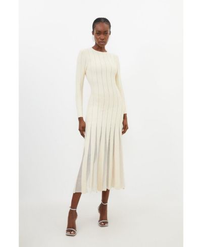 Karen Millen Women's Filament Full Skirt Knit Midi Dress