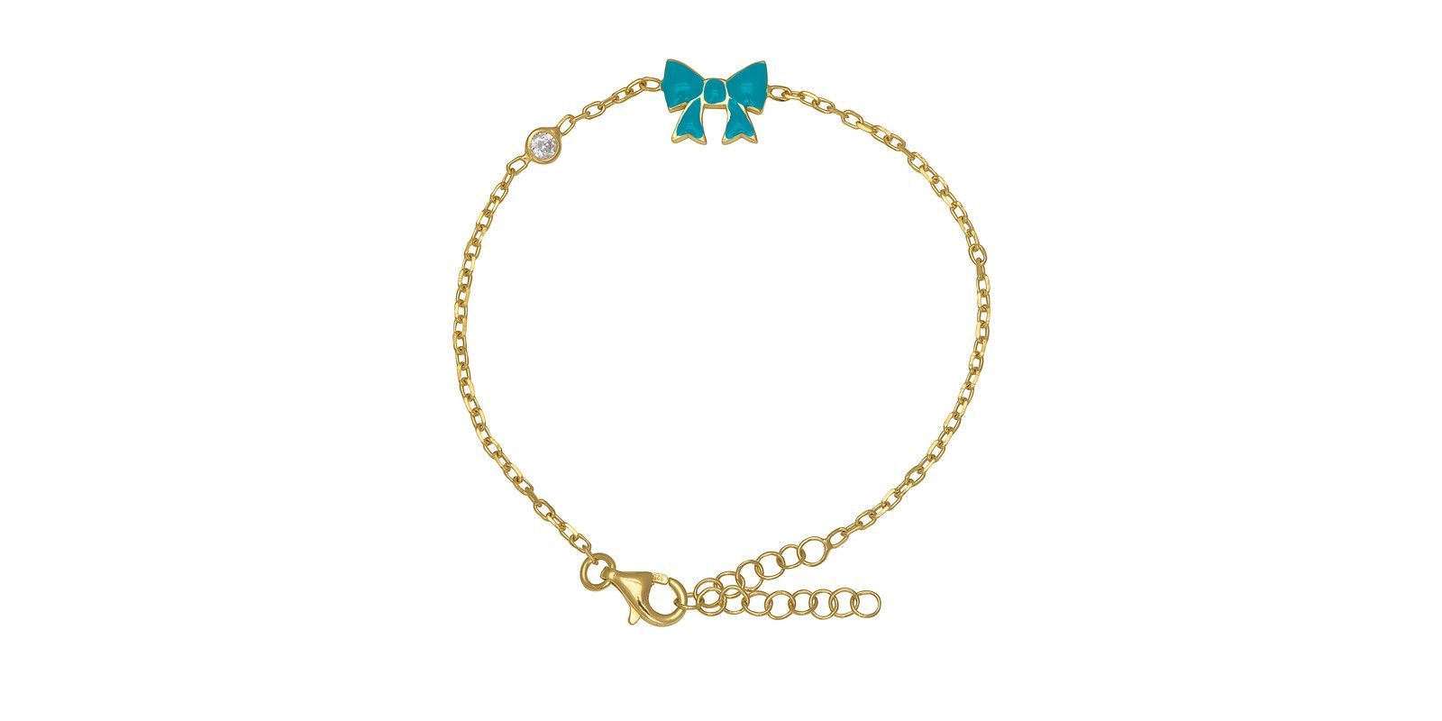 Lily Nily Enamel Bow & Cubic Zirconia Station Chain Link Bracelet
