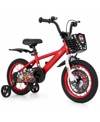 Hongge 14 Inch Kids Bike with Adjustable Seat, Storage Basket and Dual Brakes, Ages 3-5