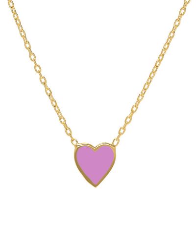 Ожерелье Lily Nily Girls Purple Enamel Heart в 14K Gold over Sterling Silver
