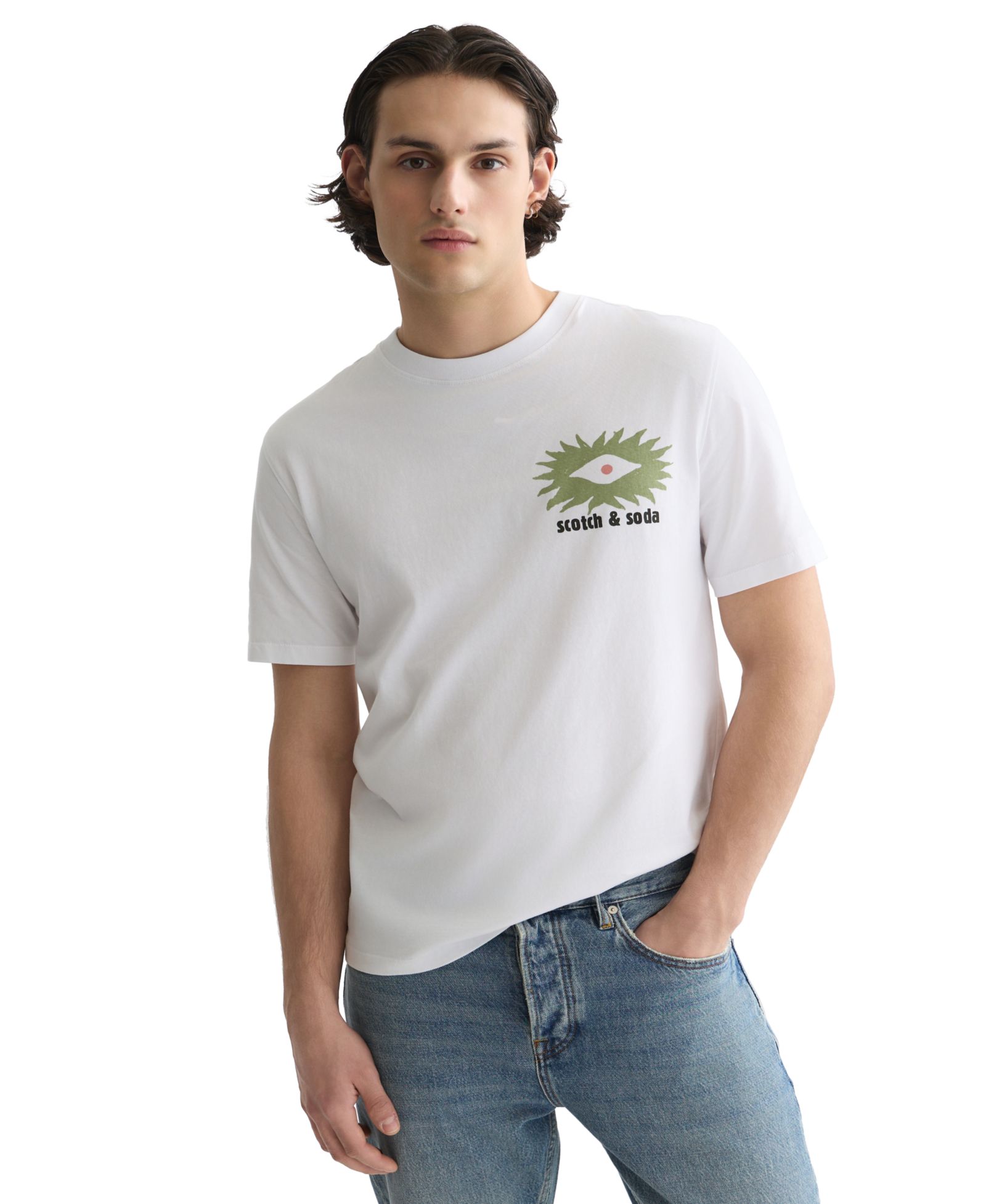 SCOTCH & SODA Men's Short-Sleeve Cotton Handpainted Graphic T-Shirt