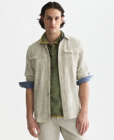 Мужская хлопковая рубашка SCOTCH & SODA Melange Waffle Button-Down