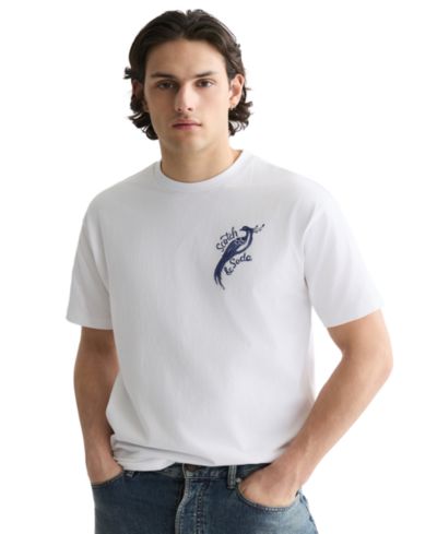 SCOTCH & SODA Мужская футболка из хлопка с принтом Delfts Blauw