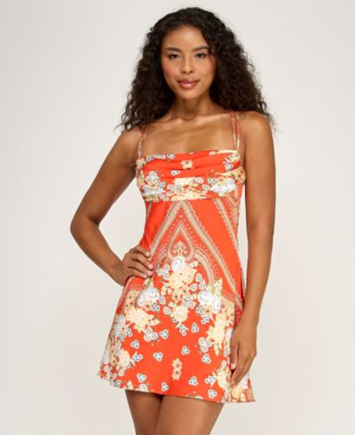 SENI & CADE Детское Satin Scarf Printed Cowl Neck Dress