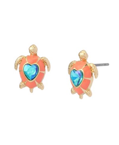 Серьги-гвоздики Betsey Johnson Faux Stone Cowabunga Turtle
