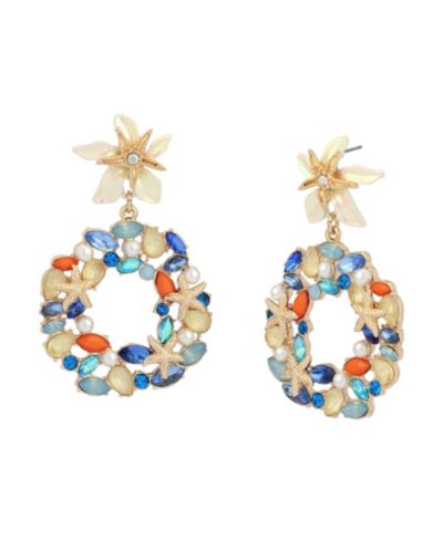 Betsey Johnson серьги-подвески Starfish Faux Stone