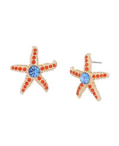 Серьги-гвоздики Betsey Johnson Faux Stone Starfish