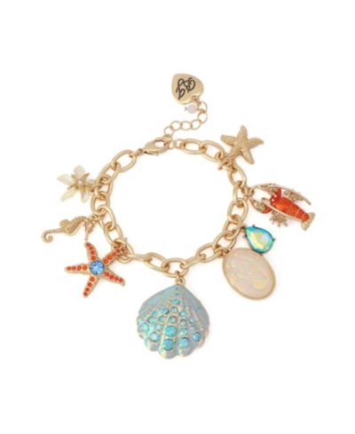 Браслет Betsey Johnson Faux Stone Sealife Charm