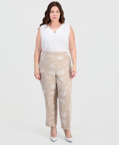 Женские брюки Kasper Plus Size с вышивкой