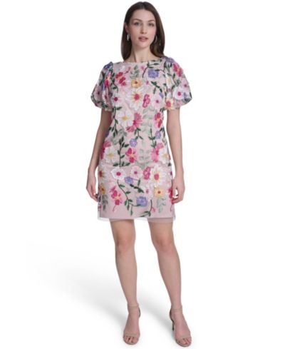 Eliza J Women's Puff-Sleeve Boat Neck Shift Dress