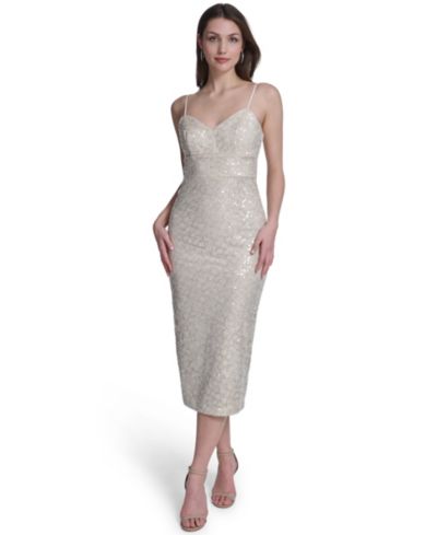 Eliza J Women's Spaghetti Strap V-Neck Midi Dress