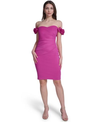 Eliza J Women's Strapless Floral-Sleeve Mermaid Dress