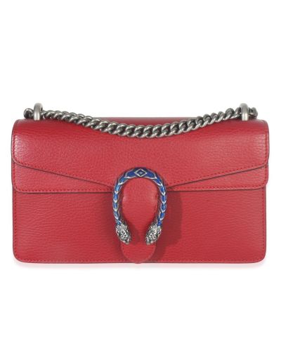 Б/у маленькая сумка на плечо Gucci Red Pebbled Calfskin Dionysus