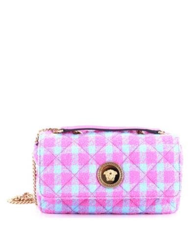 Бум Versace East West Medusa Icon Chain Flap Bag Quilted Tweed Pre-Owned