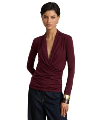Женская блуза Lauren Ralph Lauren с длинным рукавом и вырезом-шалью