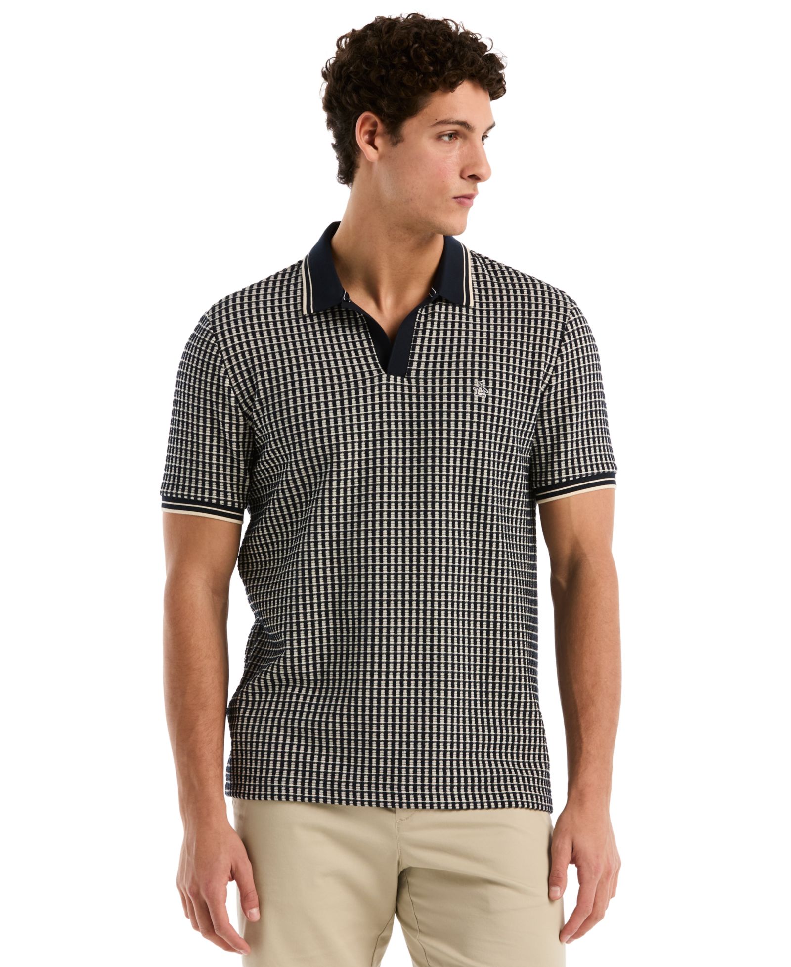 Original Penguin Men's Jacquard Short-Sleeve Polo Shirt