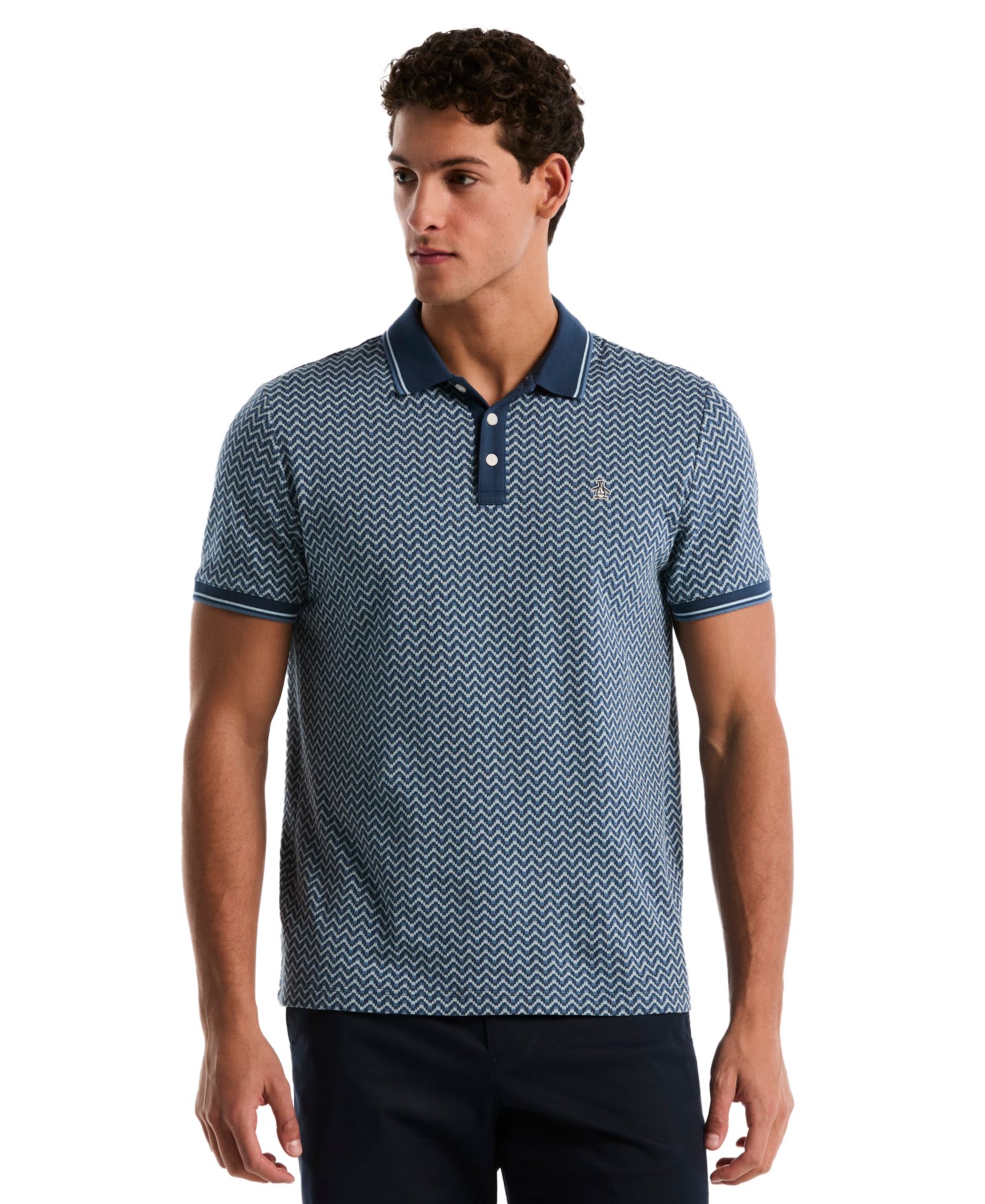 Original Penguin Men's Jacquard Wave Polo Shirt