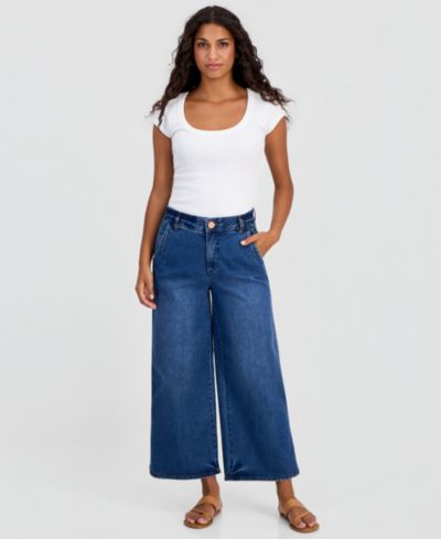 Democracy Petite AbSolution Skyrise Crop Wide-Leg Jeans