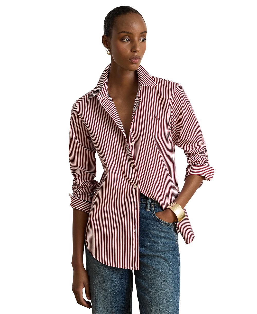 Lauren Ralph Lauren Women's Striped Long-Sleeve Button-Down Shirt