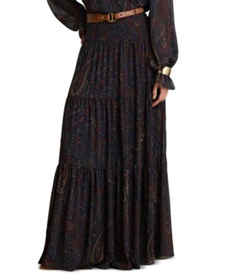 Женская длинная юбка Lauren Ralph Lauren с высоким поясом и пейсли
