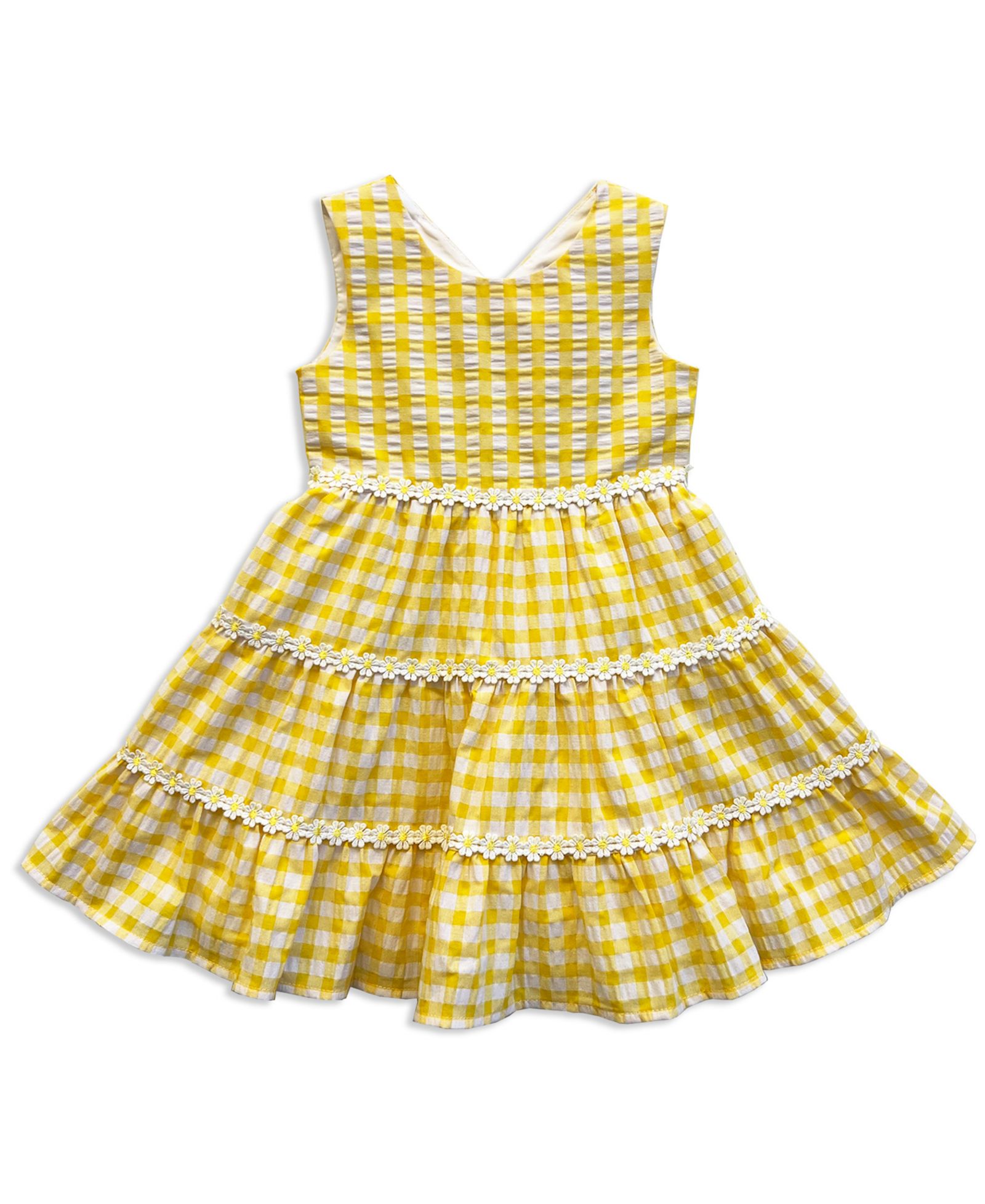 Детское хлопковое платье Blueberi Boulevard Gingham-Print