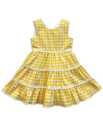 Детское хлопковое платье Blueberi Boulevard Gingham-Print