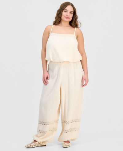 Трендовые хлопковые брюки-баллоны из марли Plus Size от And Now This