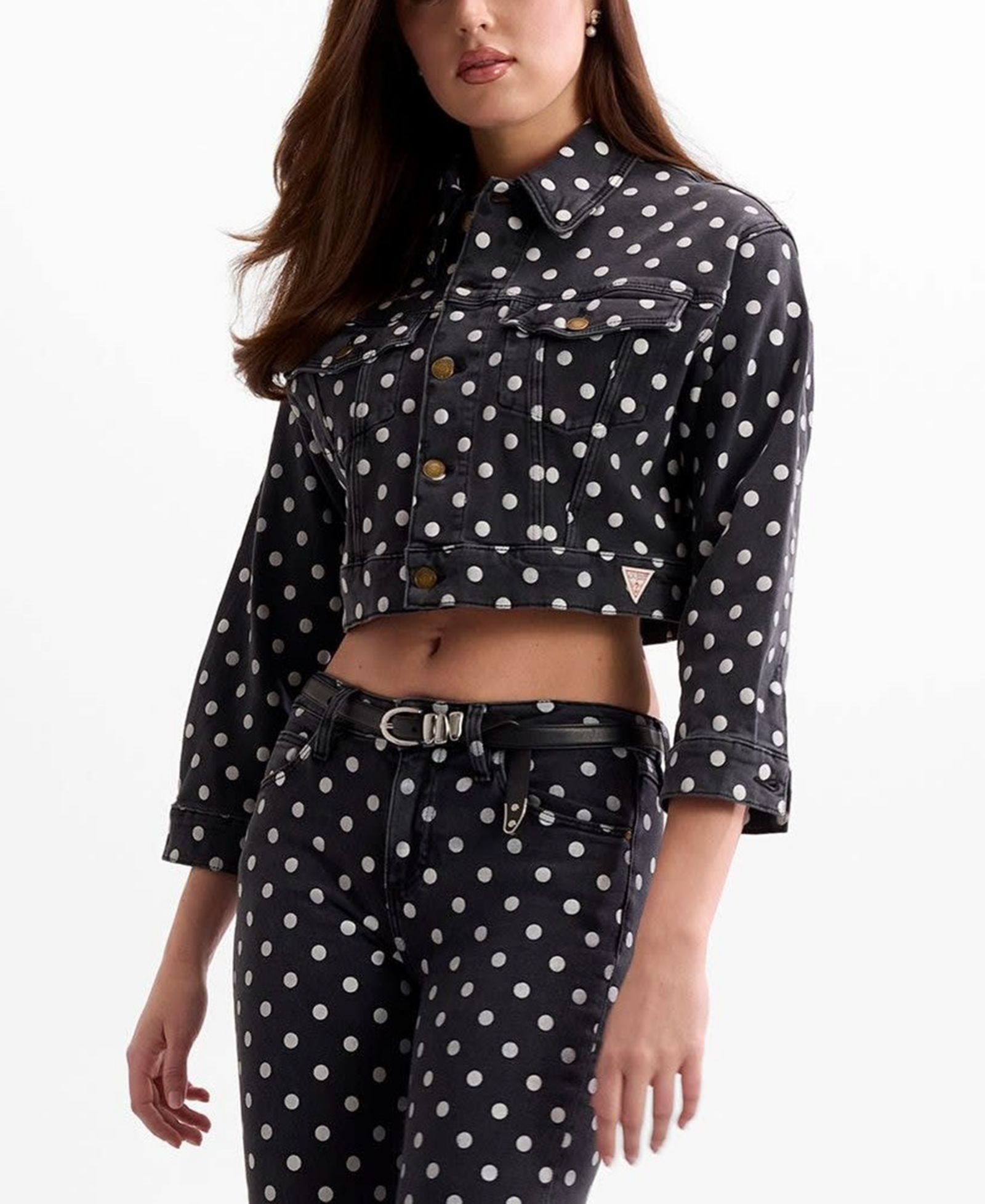 GUESS Women's Rosalyn Collared Crop Jacket
