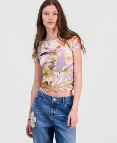 GUESS Women's Hani Short-Sleeve Cut-Out Top