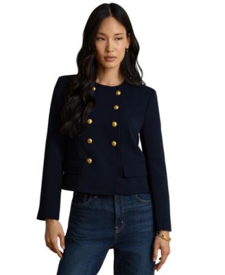 Lauren Ralph Lauren Women's Sable Crepe Double-Breasted Cropped Jacket