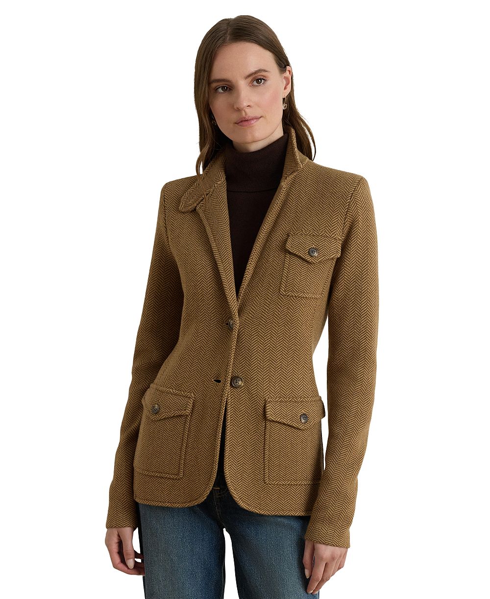 Женский блейзер-свитер из твида, Herringbone, Lauren Ralph Lauren