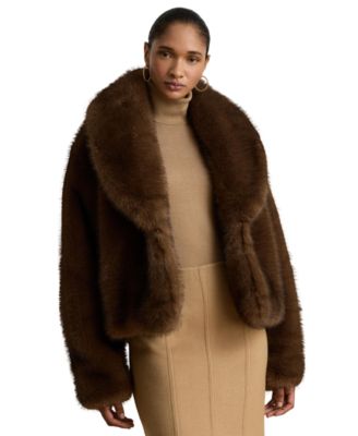 Женское пальто Lauren Ralph Lauren с воротником-капюшоном из искусственного меха
