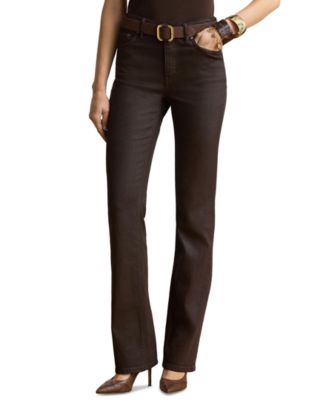 Lauren Ralph Lauren Women's High-Rise Bootcut Coated Jeans