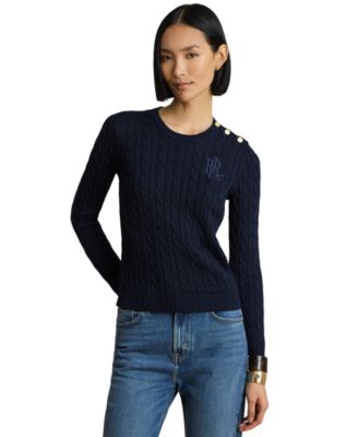 Женский свитер Lauren Ralph Lauren с косами и декоративными пуговицами