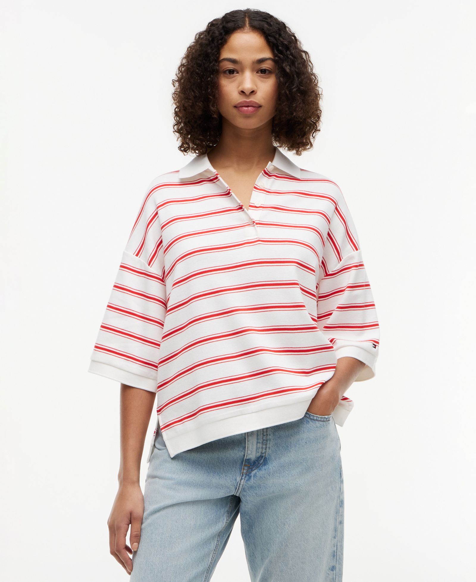 Поло Tommy Hilfiger Women's Multi-Stripe Oversized