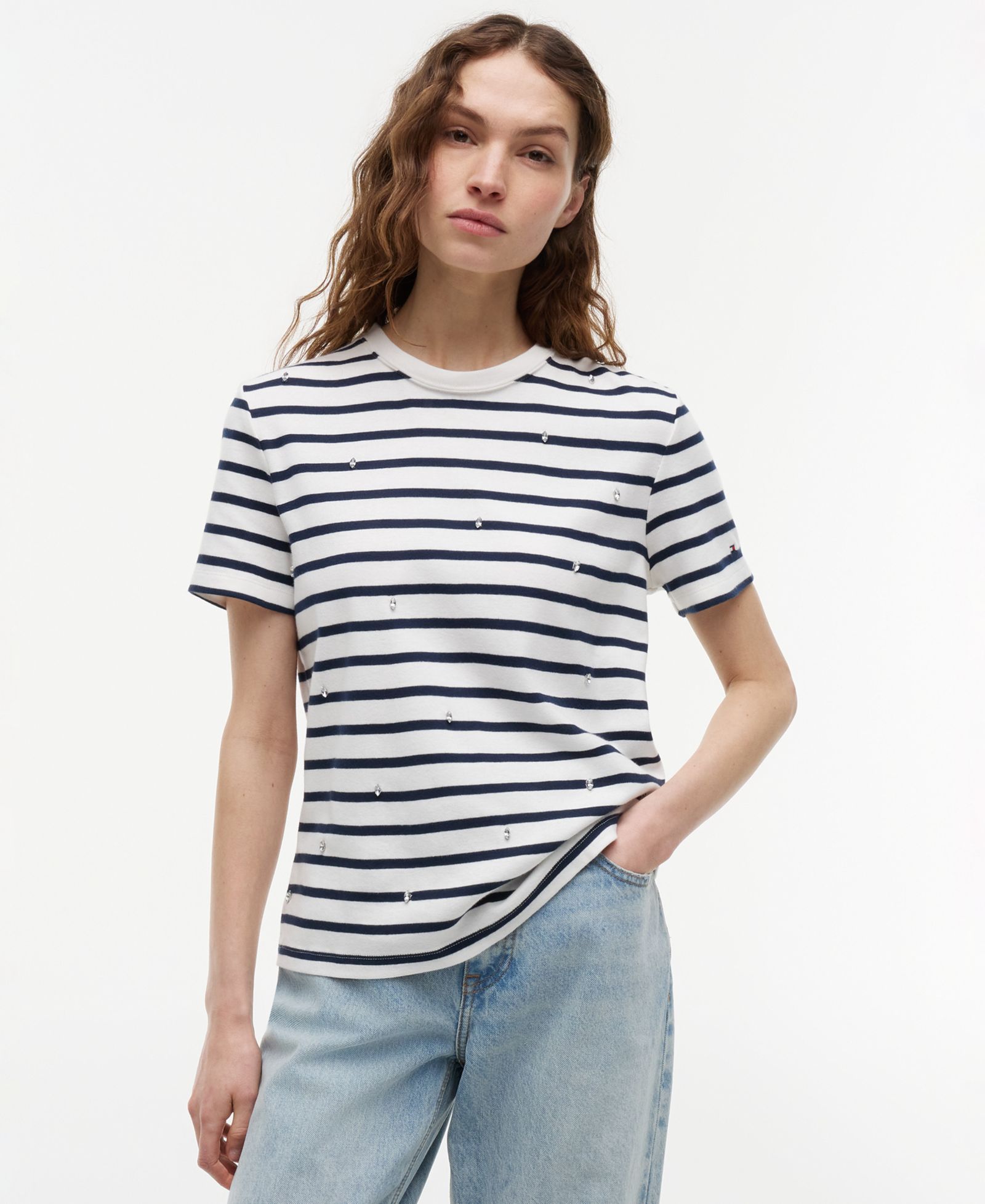 Женская футболка Tommy Hilfiger Ribbed Crewneck