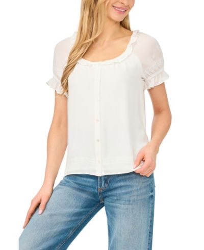 Женская блузка CeCe Scoop Neck Short-Sleeve