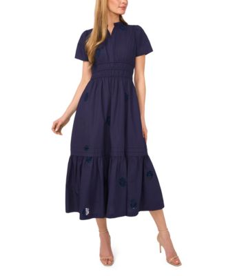 Женское платье CeCe V-Neck Midi с двойной эластичной талией