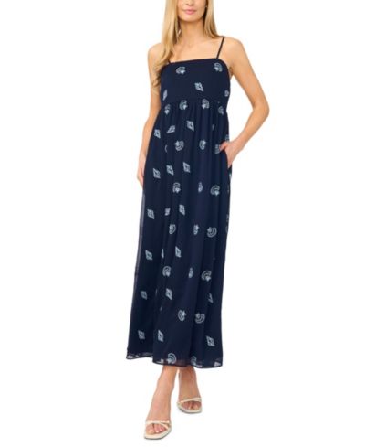 CeCe Women's Sleeveless Square Neck Midi Dress